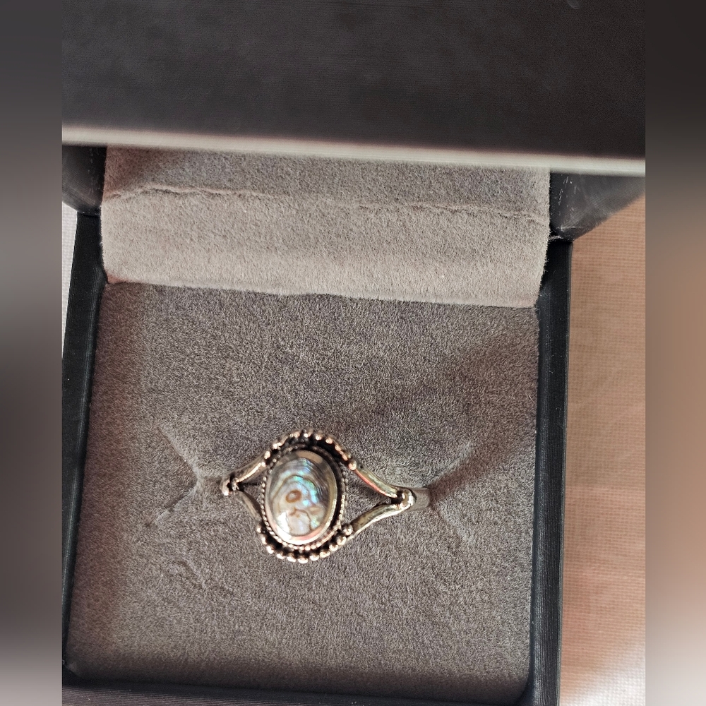 Sterling Silver Abalone gemstone Ring